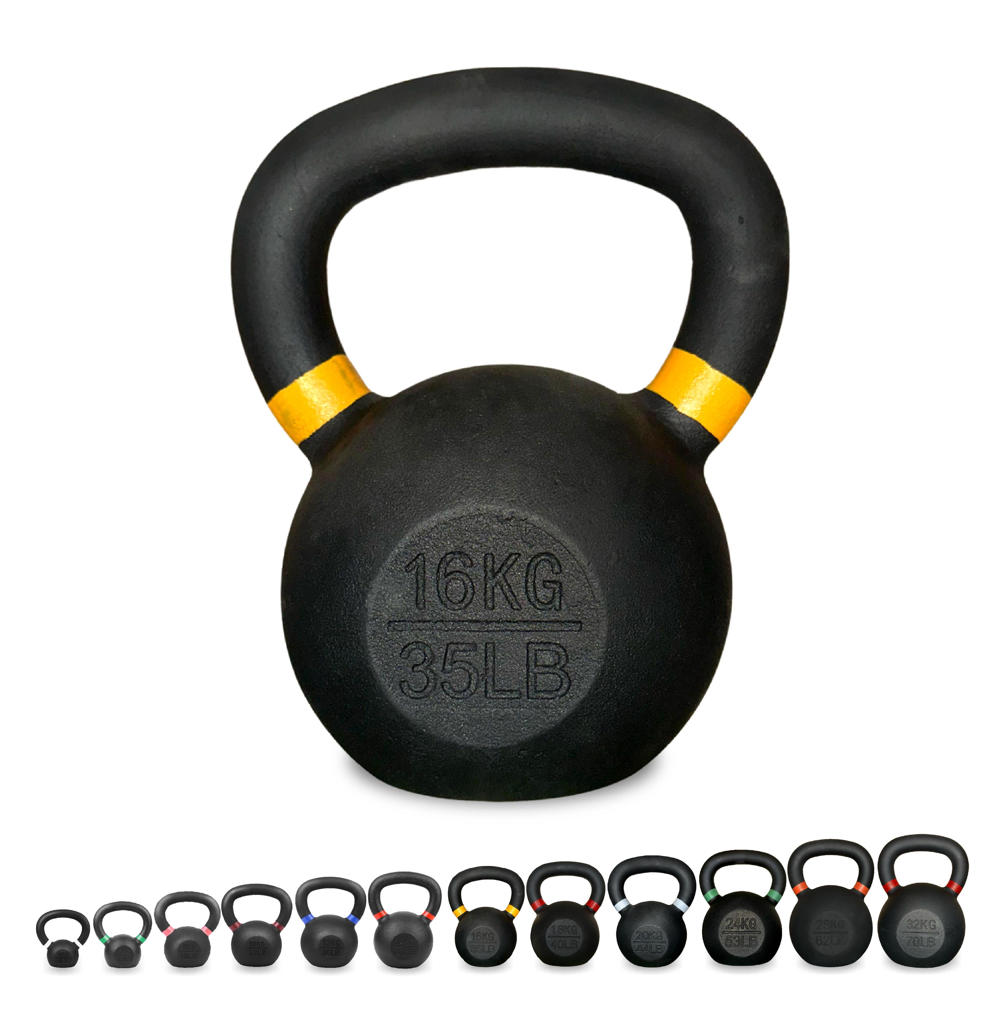 Heavy-Duty Cast Iron Kettlebells – Durable Classic Finish – Ergonomic Handle for Full‑Body Strength Training – Home Gym Essential