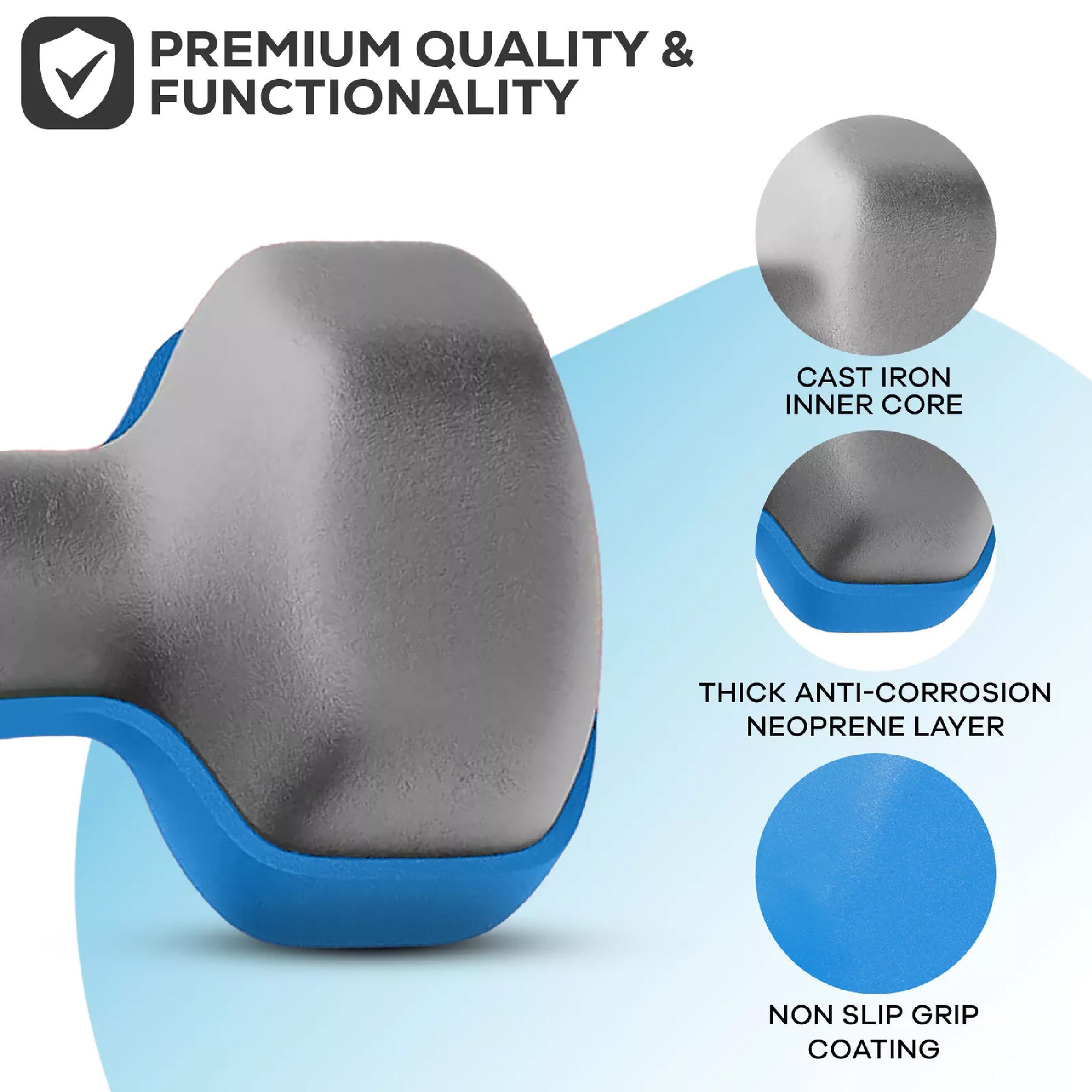 Anti‑Roll Neoprene Hex Dumbbells – Non‑Slip Coating, Comfortable Grip, Anti‑Scratch Finish for Home Gym Workouts & Strength Training