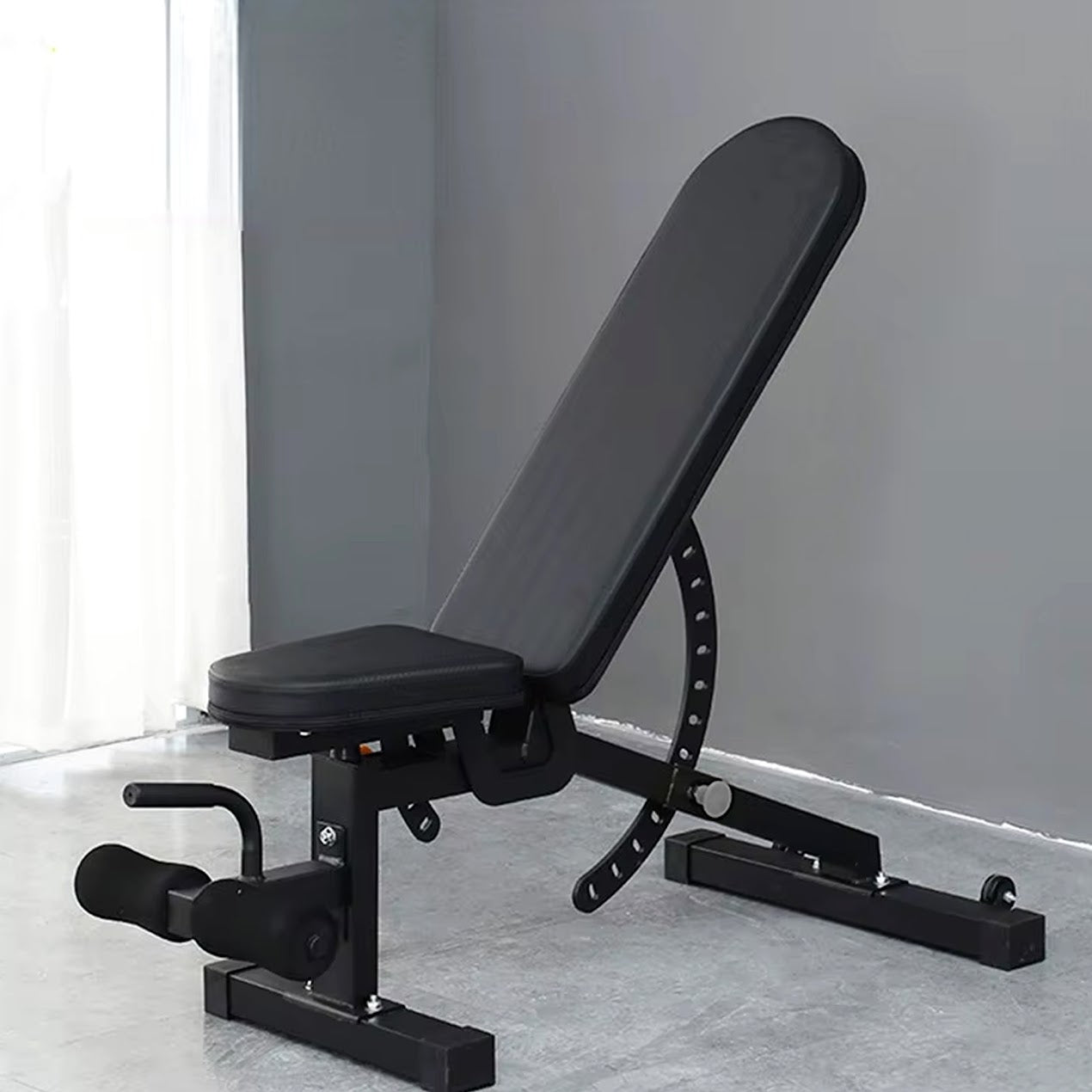 Heavy-Duty Adjustable Weight Bench – 450 kg Capacity, 9‑Position Incline‑Decline, Foldable Steel Frame, Compact Home Gym Design