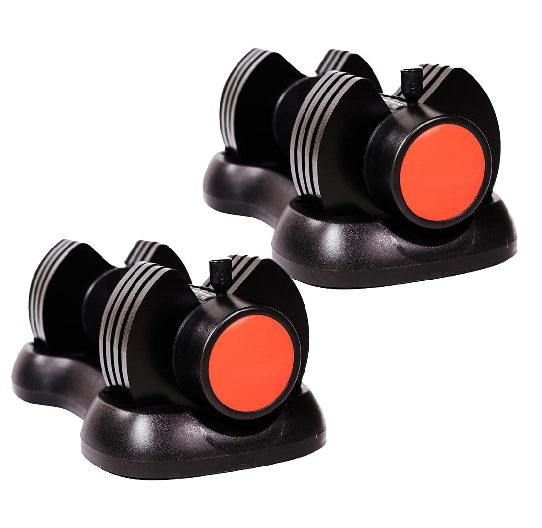 Adjustable Dumbbells Pair 2.5–12.5 kg 5-in-1 Each – Cast‑Iron Quick‑Lock | Compact Strength Training Set for Home Gym