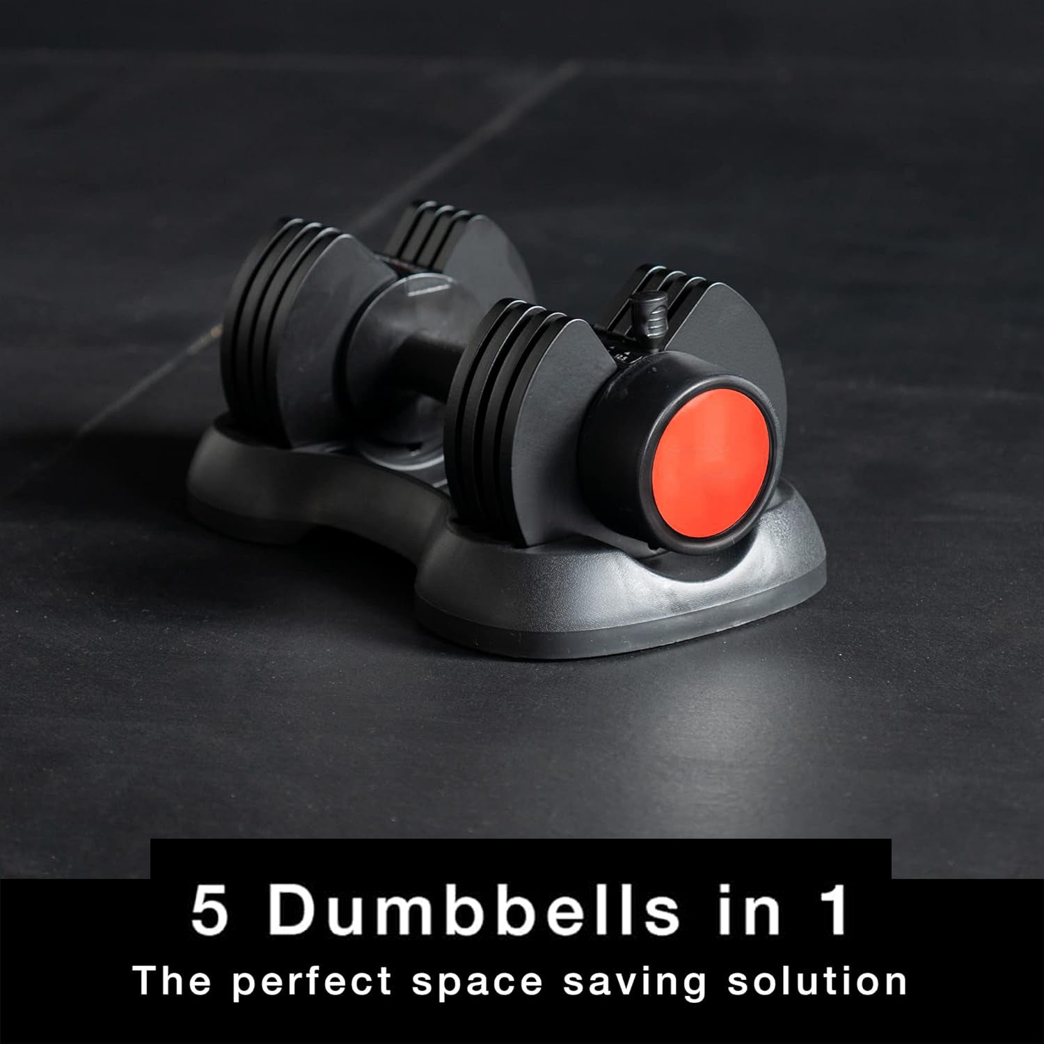 Adjustable Dumbbells Pair 2.5–12.5 kg 5-in-1 Each – Cast‑Iron Quick‑Lock | Compact Strength Training Set for Home Gym