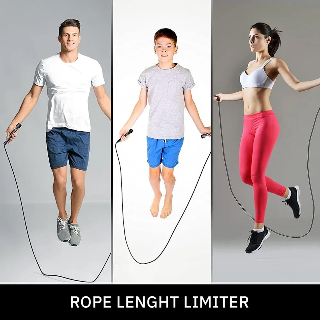 Adjustable Black Skipping Rope – Smooth Rotation, Anti‑Slip Handles, Cardio Training Essential – Perfect for Home Gym Workouts