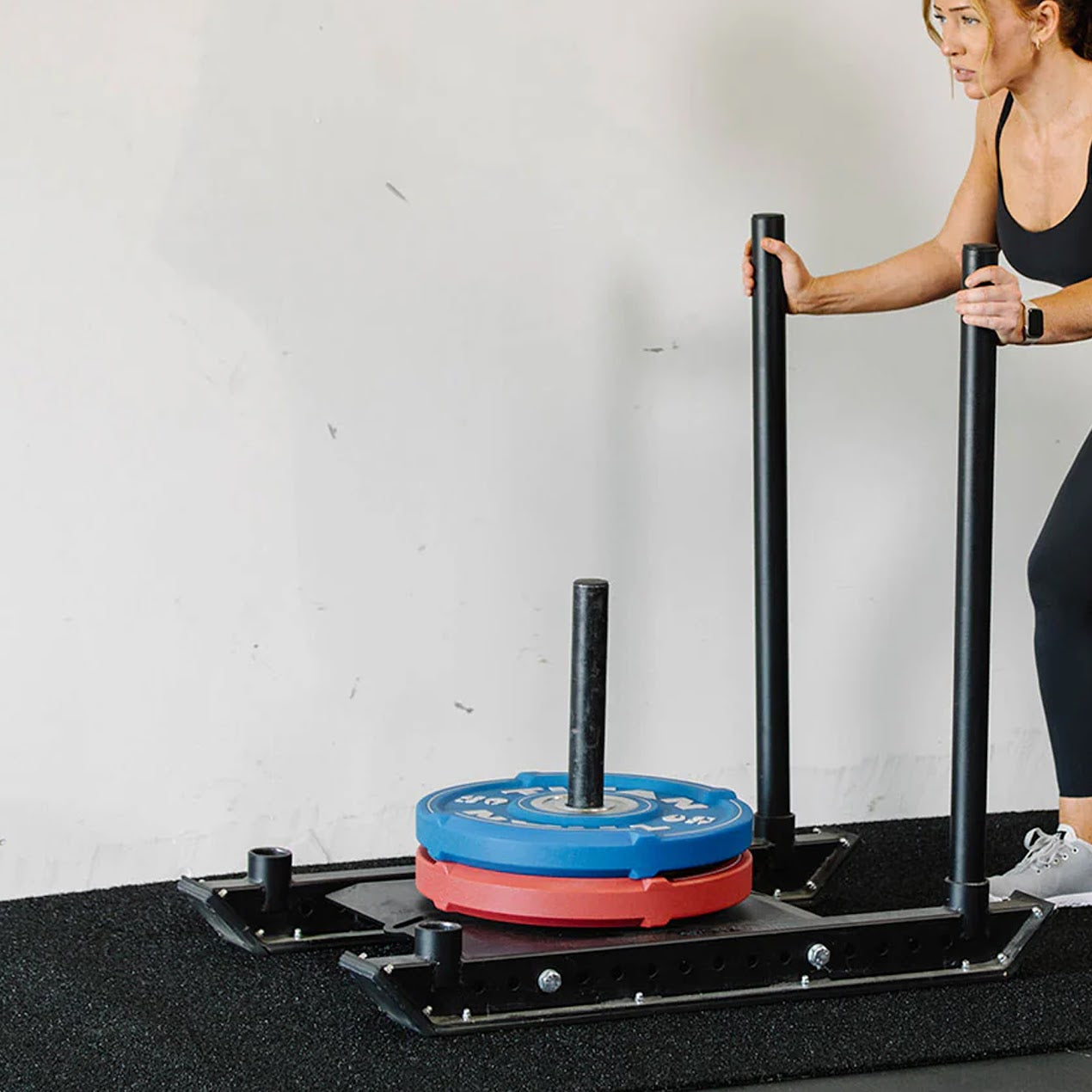Speed Training Sprint Track & Heavy-Duty Steel Sled – 10 M Polyethylene Mat, Interval Markings, Olympic Post – Power & Resistance for Home Gyms