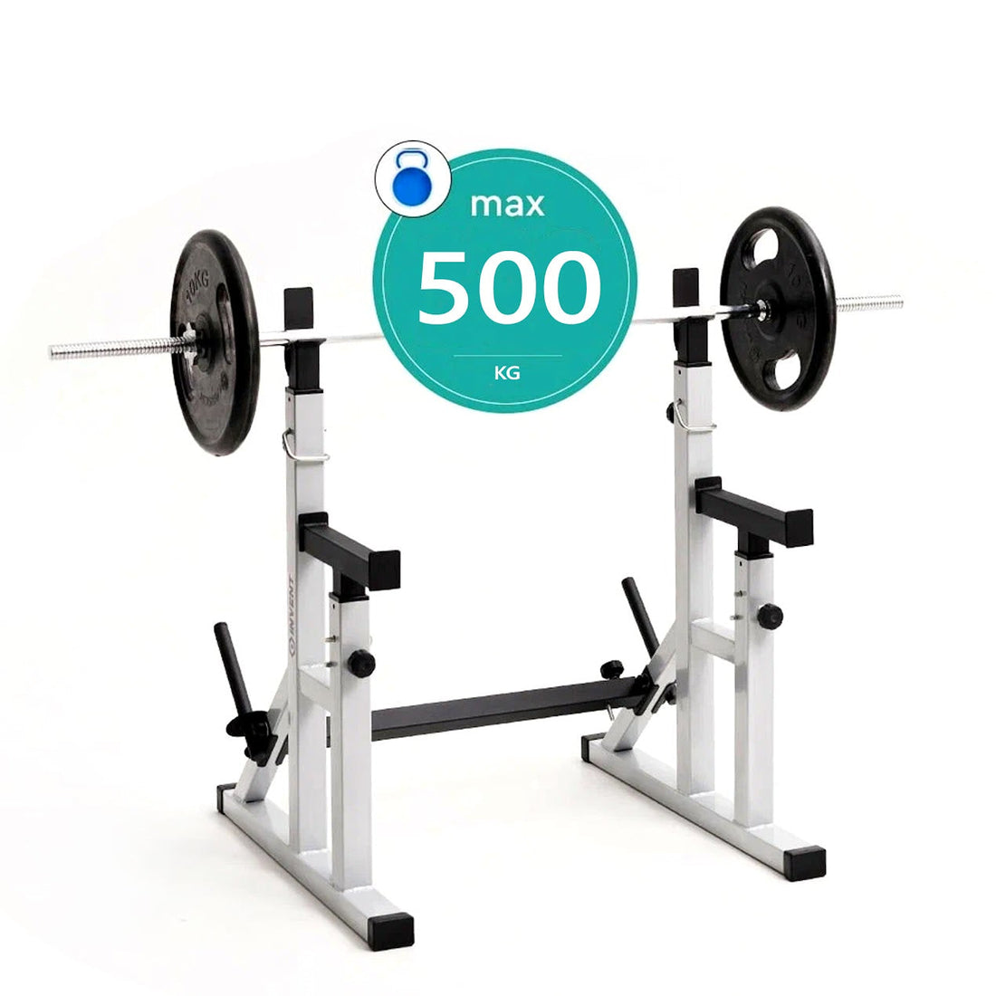 Multi-Position Squat & Bench Rack 2.0 – Heavy-Duty Steel Frame for Home Gym Strength Training & Compact Workout Spaces