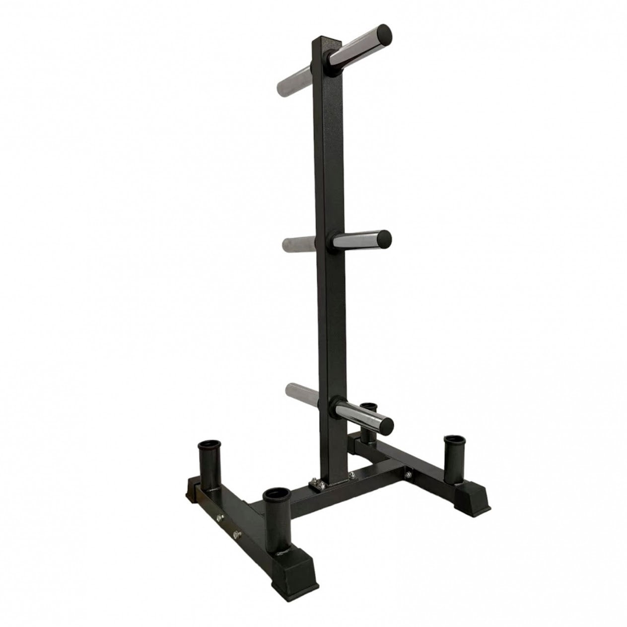 Premium 3‑Tier Olympic Weight Plate Rack with Barbell Holder – Heavy‑Duty Steel, 200 kg Capacity, Compact Black Powder‑Coated Organizer for Home Gym
