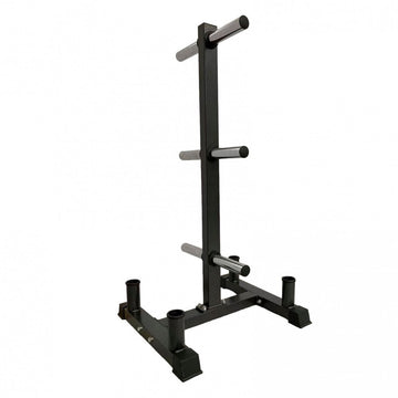 Premium 3‑Tier Olympic Weight Plate Rack with Barbell Holder – Heavy‑Duty Steel, 200 kg Capacity, Compact Black Powder‑Coated Organizer for Home Gym